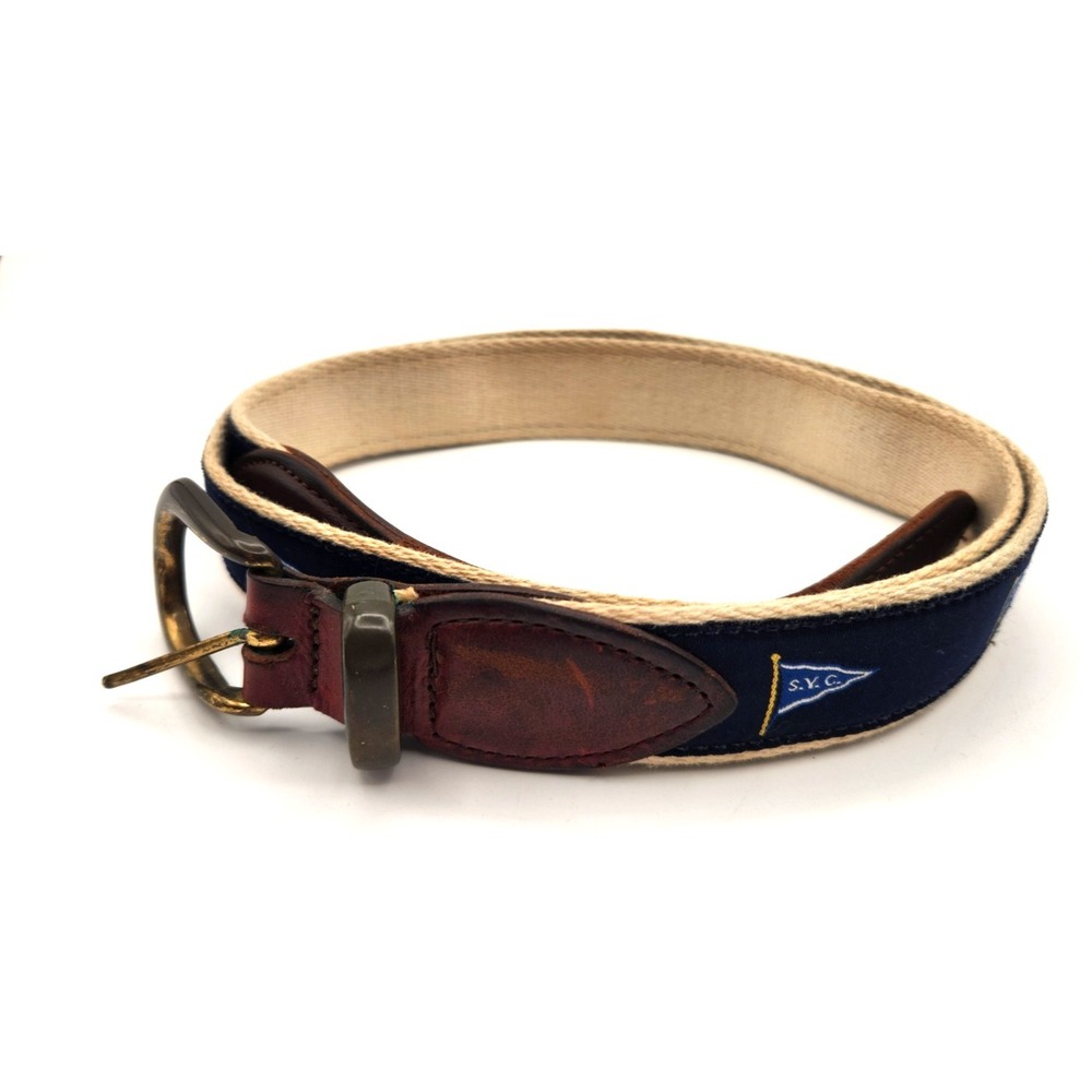 Classic Men's 47.5-inch Webbed Belt Southern Yacht Club Logo New Orleans